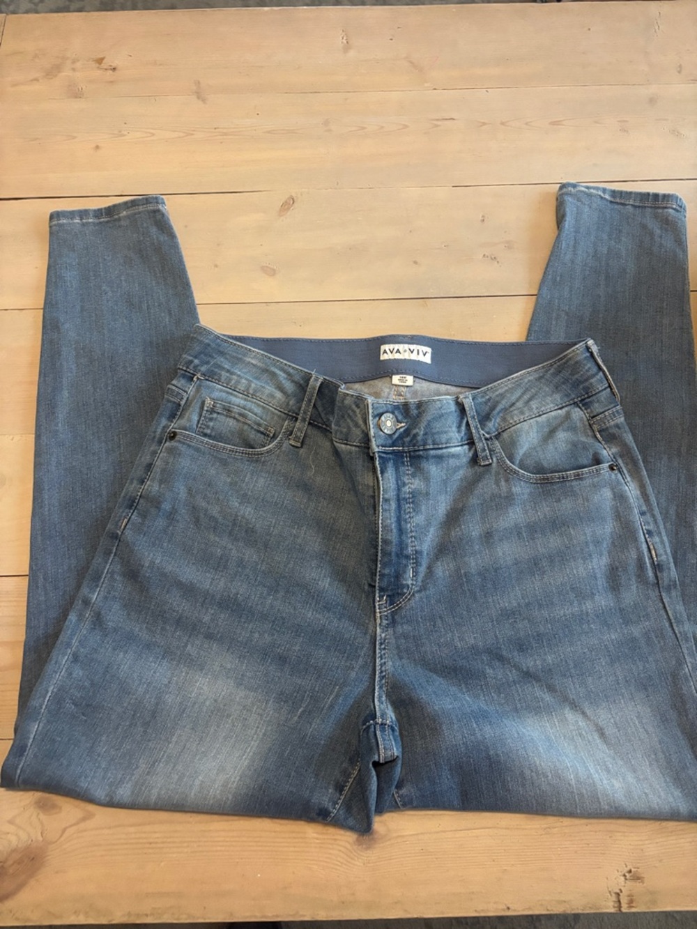 Ava & Viv Medium Blue Skinny Stretch Jeans Size 14W super comfy like new!
